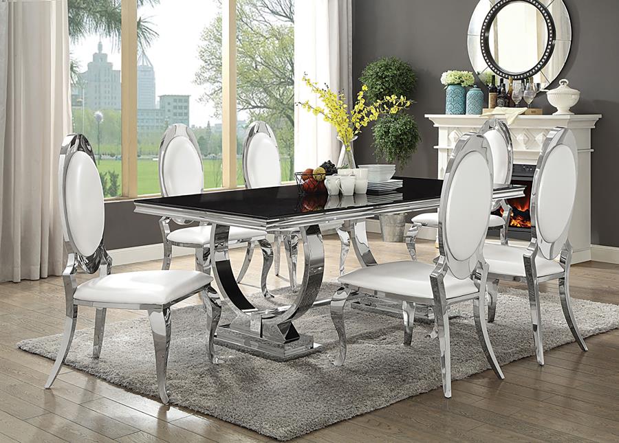 Glass Top Dining Set Chrome