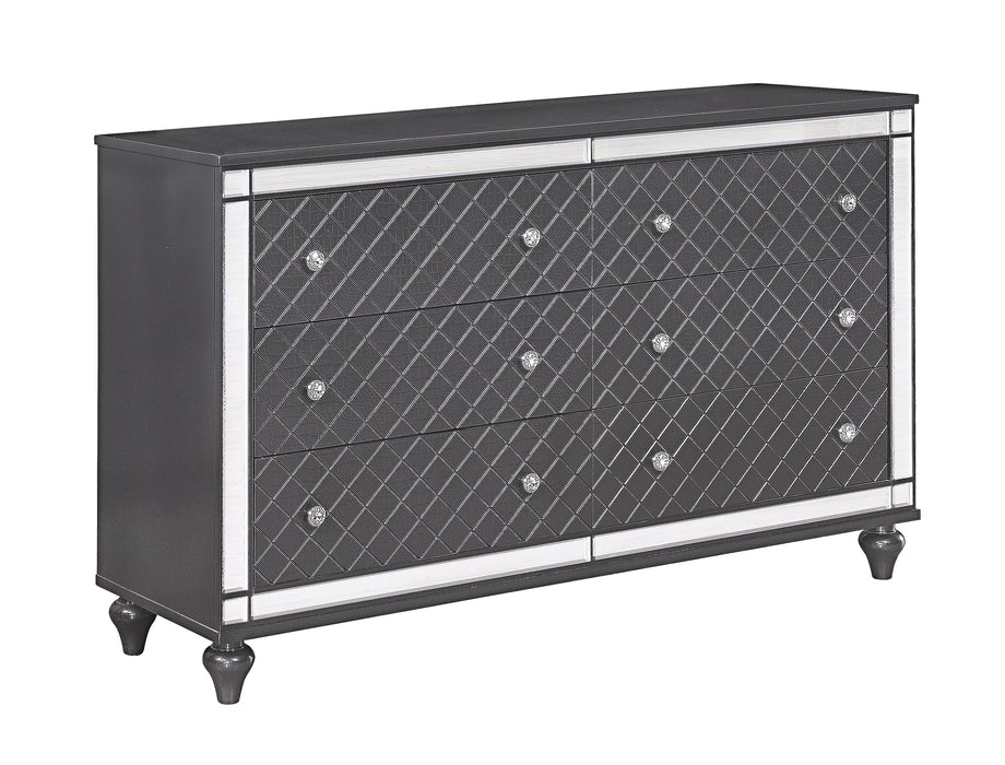 Crown Mark Refino 6 Drawers Dresser in Gray image