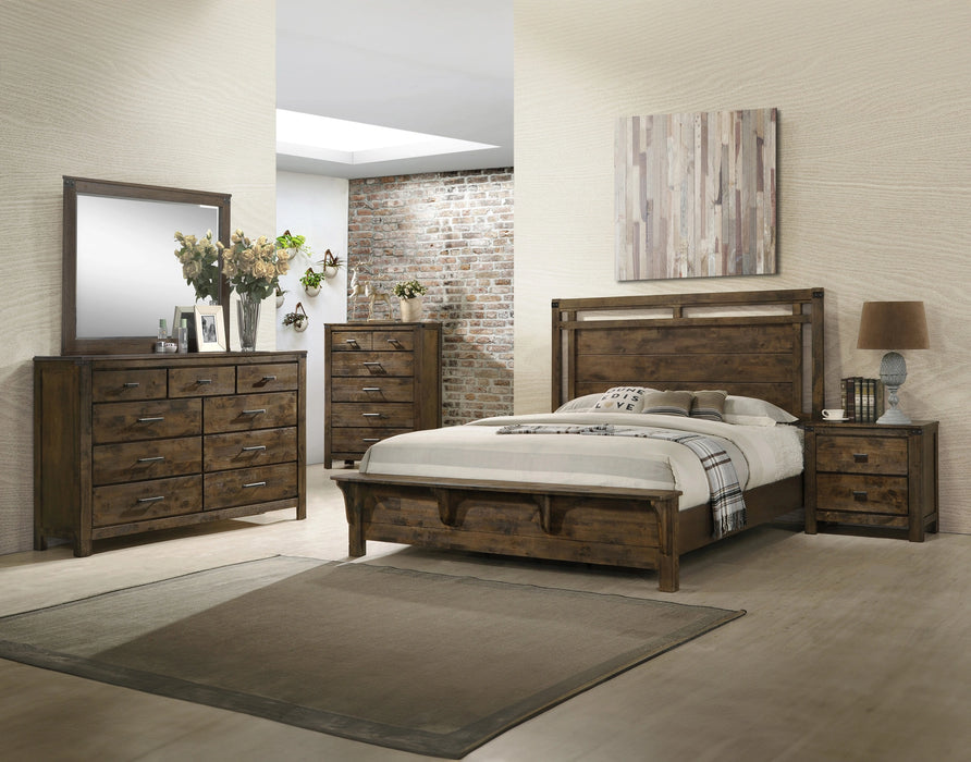 Crown Mark Furniture Curtis King Panel Bed in Rustic image