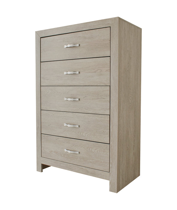 Crown Mark Furniture Jaylen 5 Drawer Chest in Gray image