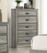 Crown Mark Furniture Carter 5 Drawer Chest in Gray image