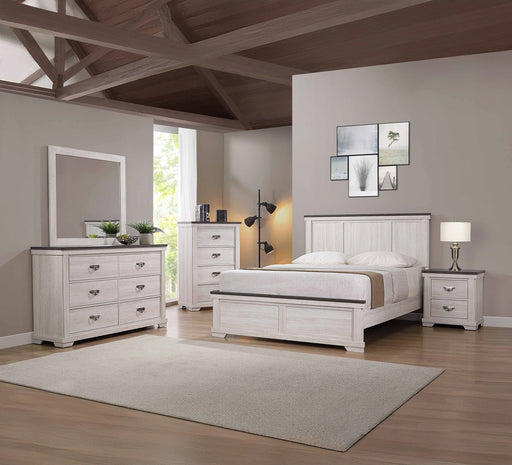 Crown Mark Furniture Leighton Twin Panel Bed in White B8180-T image
