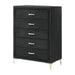 Crown Mark Furniture Lucinda 5 Drawer Chest in Black image