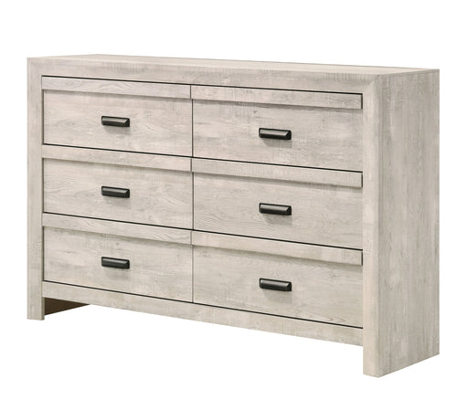 Crown Mark Furniture Valor 6 Drawer Dresser in Gray image