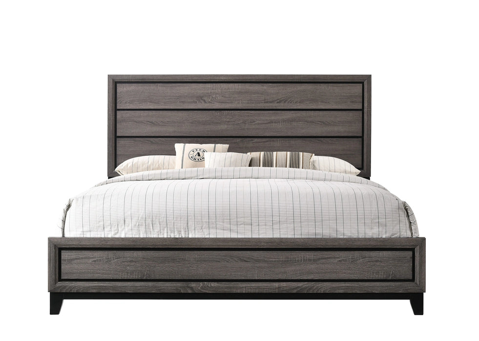 Crown Mark Akerson King Panel Bed in Grey image