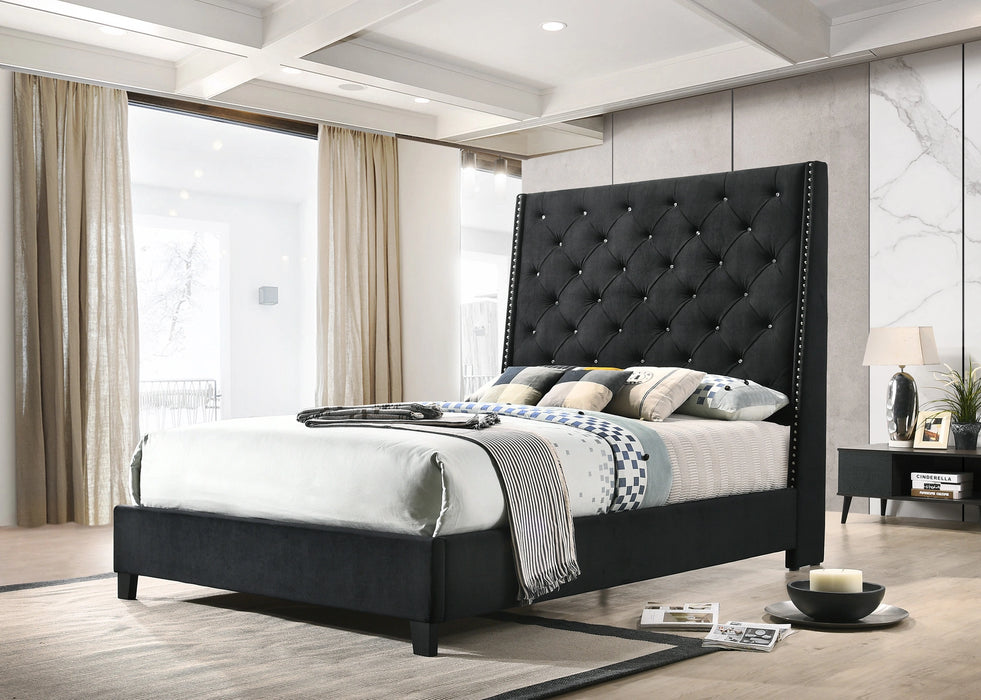 Chantilly King Bed Black Velvet image