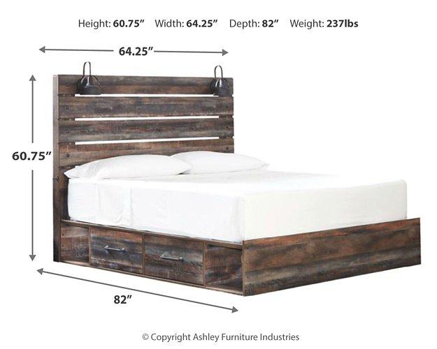 Drystan Bed with 2 Storage Drawers