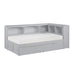 Orion-(4) Twin Bookcase Corner Platform Bed with Storage Boxes image