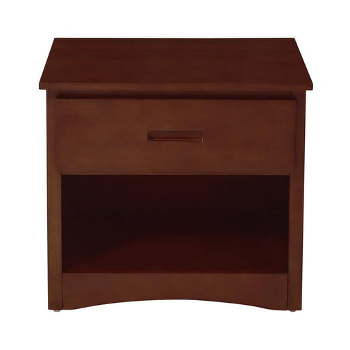 Homelegance Rowe 1 Drawer Night Stand in Dark Cherry B2013DC-4 image