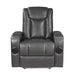 8522GRY-1PW - Power Reclining Chair with Wireless Charger, Cooling Cup-Holder, Storage Arms, Speakers, LED Light and USB port image