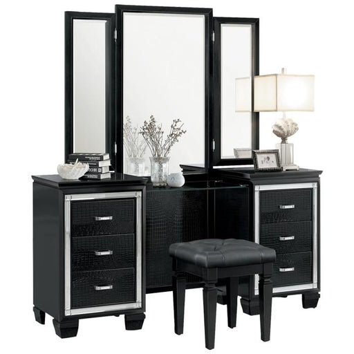 Allura Vanity Dresser with Mirror in Black 1916BK-15 image