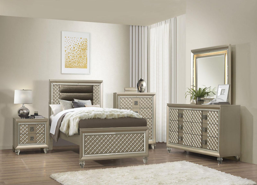 Youth Loudon Twin Platform Bed in Champagne Metallic B1515T-1