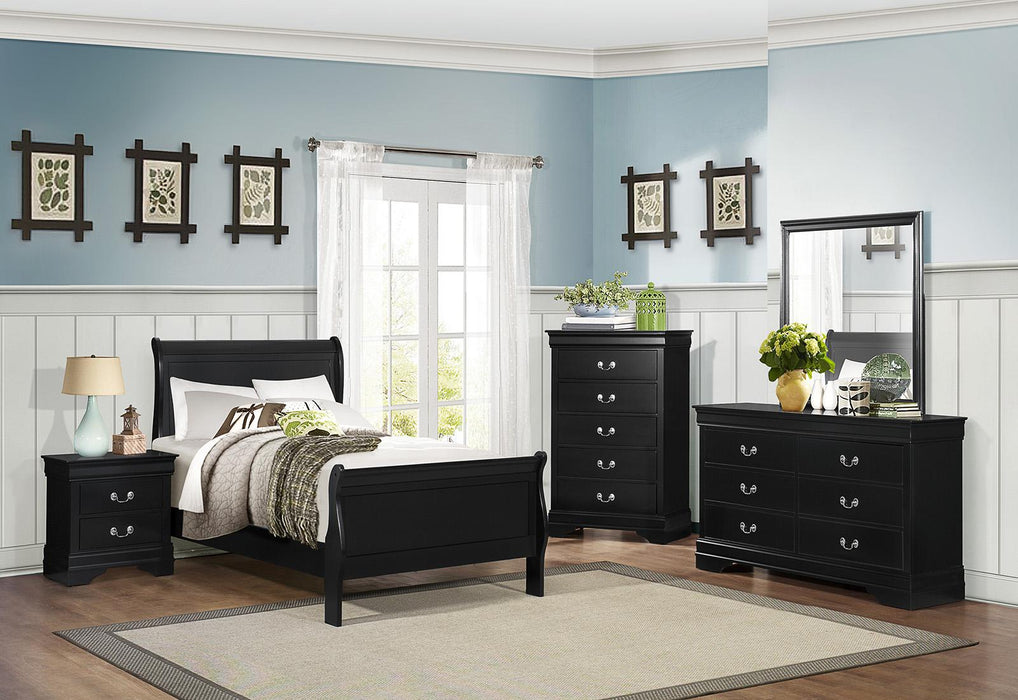 Mayville Full Sleigh Bed in Black 2147FBK-1