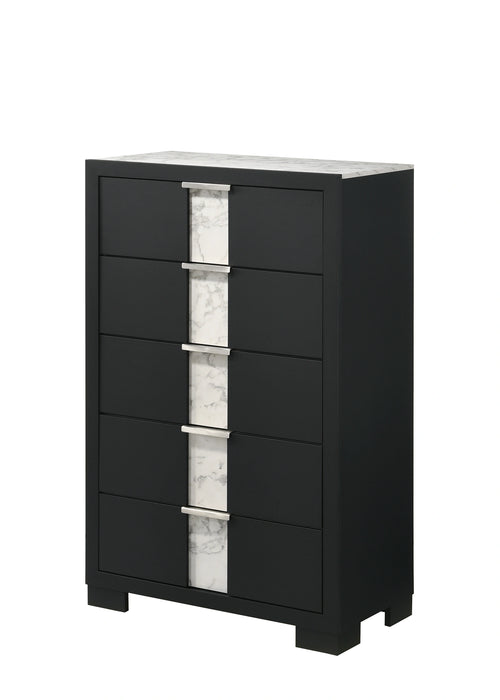 Crown Mark Furniture Rangley 5 Drawer Chest in Black image