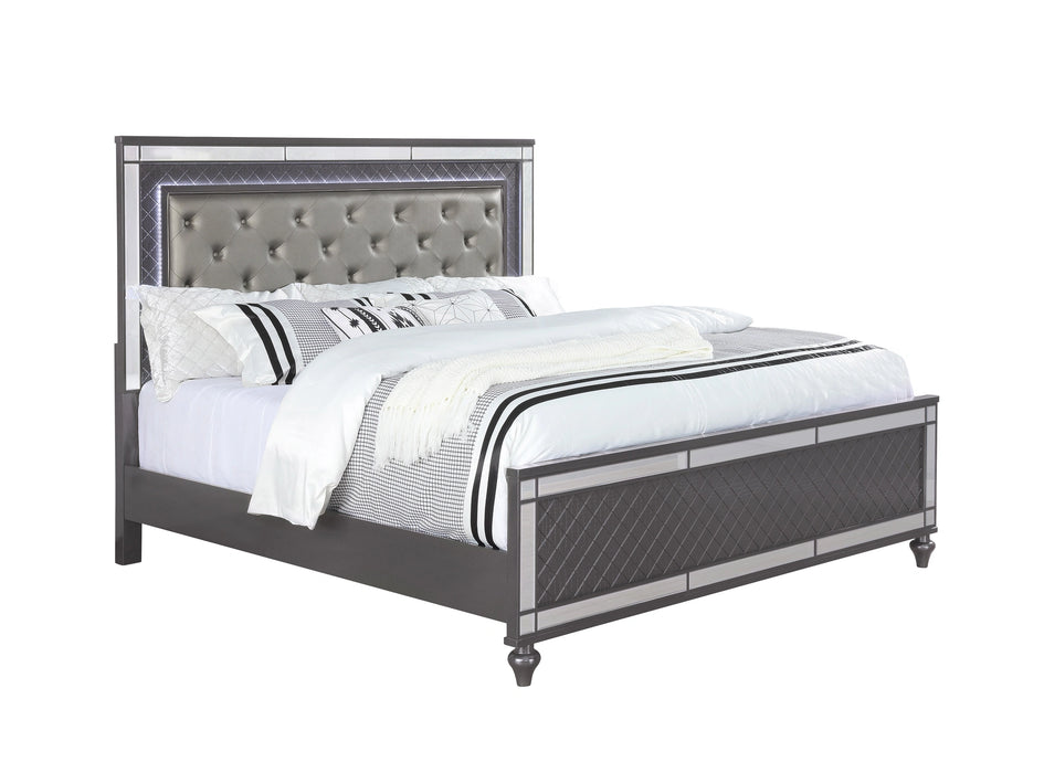 Crown Mark Refino Queen Panel Bed in Gray B1670-Q image