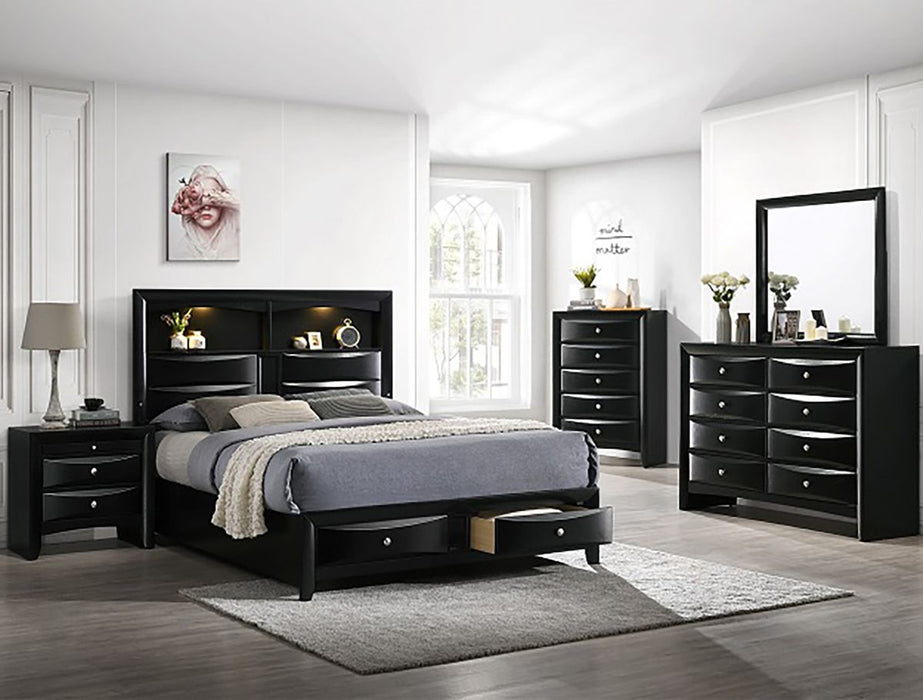 Crown Mark Furniture Fallon 8 Drawer Dresser in Black