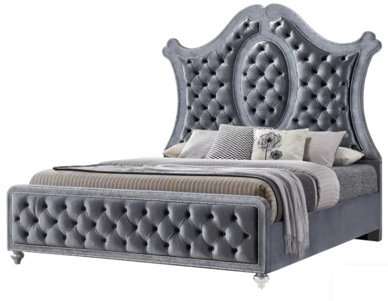 Crown Mark Furniture Voltare Queen Bed in Dark Grey image