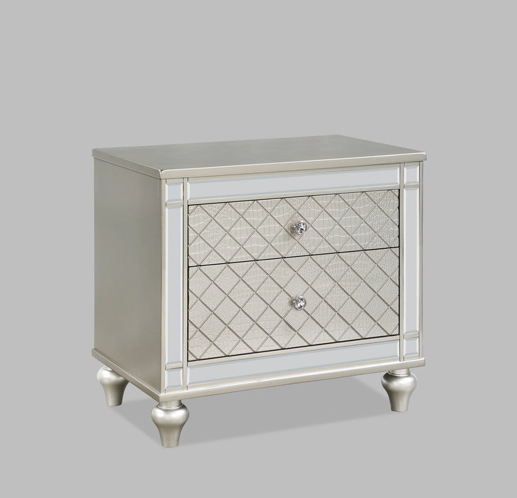 Crown Mark Furniture Cristian 2 Drawer Nightstand in Beige image