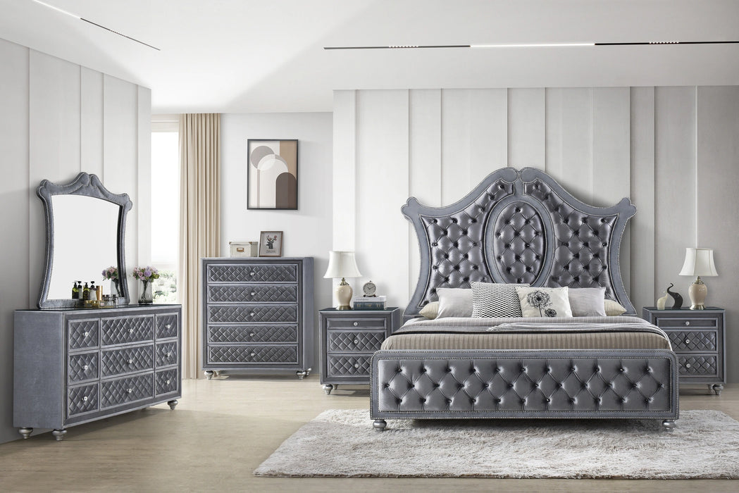 Crown Mark Furniture Voltare King Bed in Dark Grey image