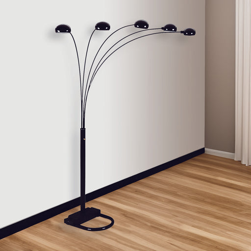 PEACOCK SHADE FLOOR LAMP BK 82 H image