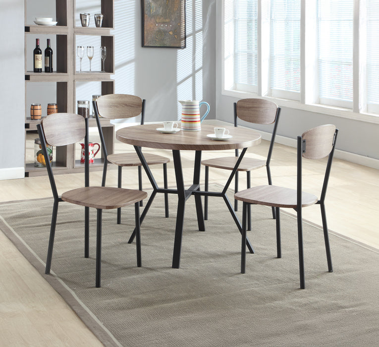 Blake 5-Piece Round Dining Set Greywash