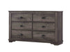 Crown Mark Furniture Coralee 6 Drawer Dresser in Gray image