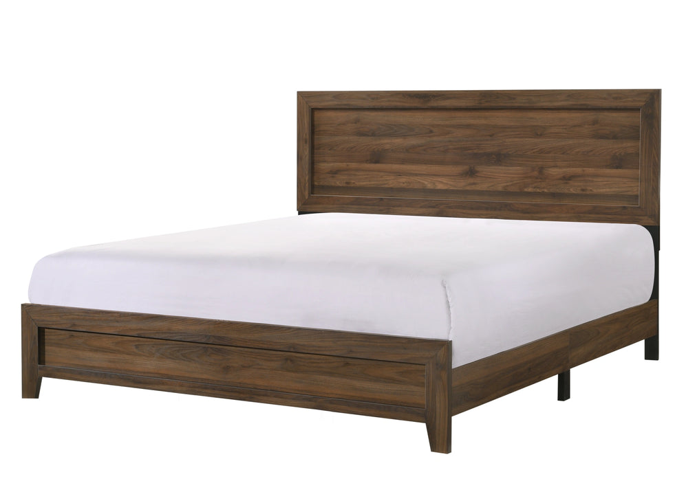 Crown Mark Millie King Panel Bed in Brown Cherry image