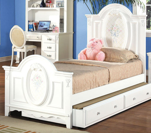 Acme Flora Twin Panel Bed in White 01680T image