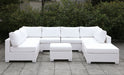 Somani Light Gray Wicker/Ivory Cushion Sectional + Coffee Table image