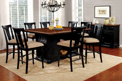 SABRINA Black/Cherry 7 Pc. Dining Table Set w/ Stools image