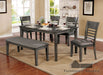 Hillsview Gray 6 Pc. Dining Table Set w/ Bench image