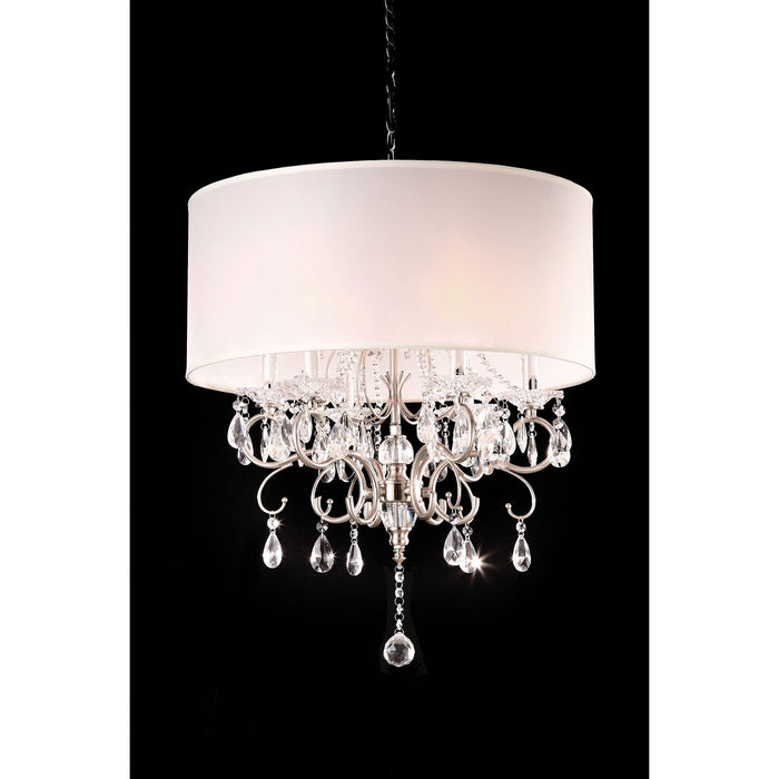 Sophy White/Chrome Ceiling Lamp, Hanging Crystal image