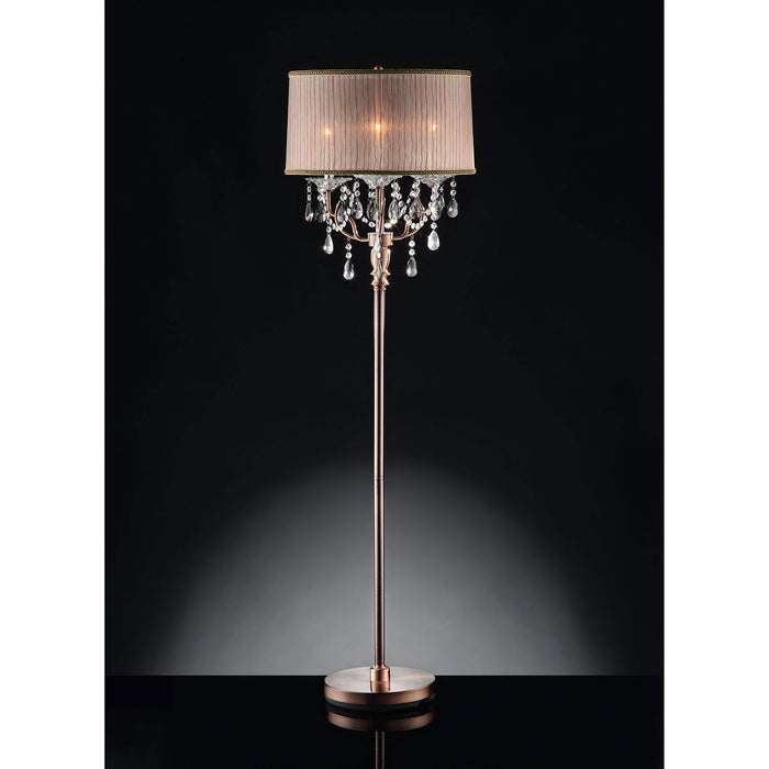 Cecelia Copper Floor Lamp, Hanging Crystal image
